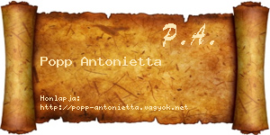 Popp Antonietta névjegykártya